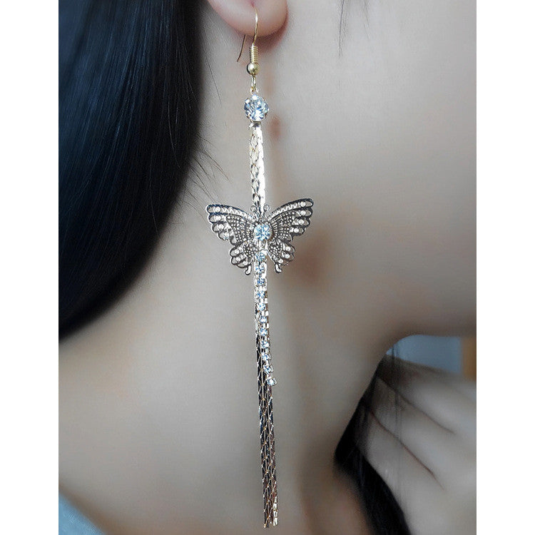Exaggerated Crystal Tassels Party Earrings - Oh Yours Fashion - 3