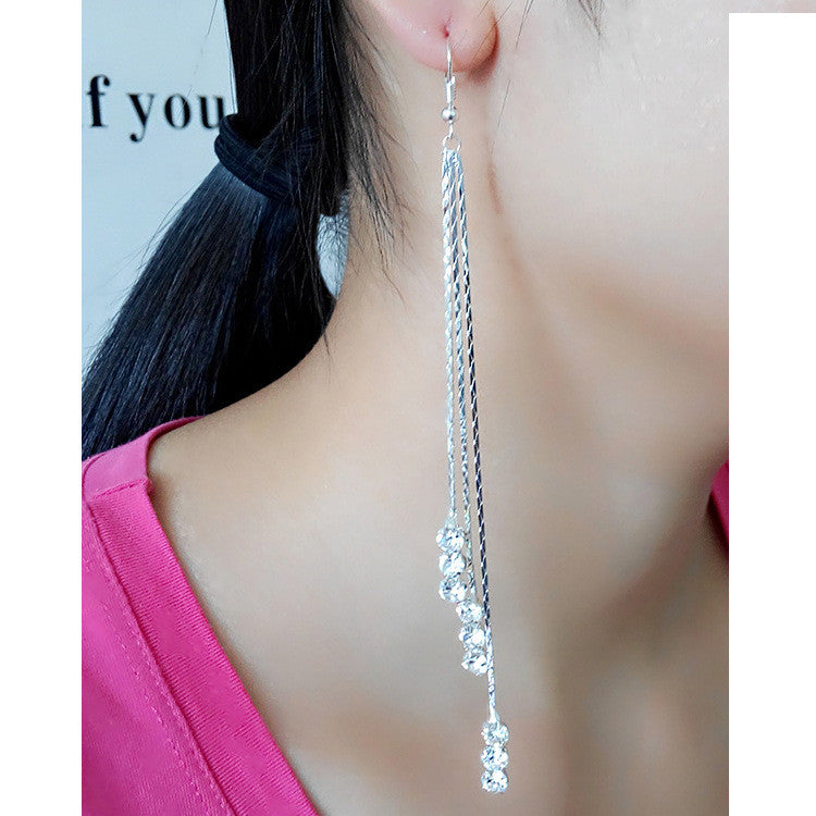 Exaggerated Crystal Tassels Party Earrings - Oh Yours Fashion - 32
