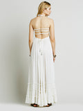 Backless Spaghetti Strap Sleeveless Long Beach Dress - Oh Yours Fashion - 8