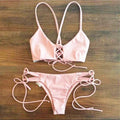 Flower Print Cross Wrap Strappy Bikini Set Swimwear - OhYoursFashion - 5