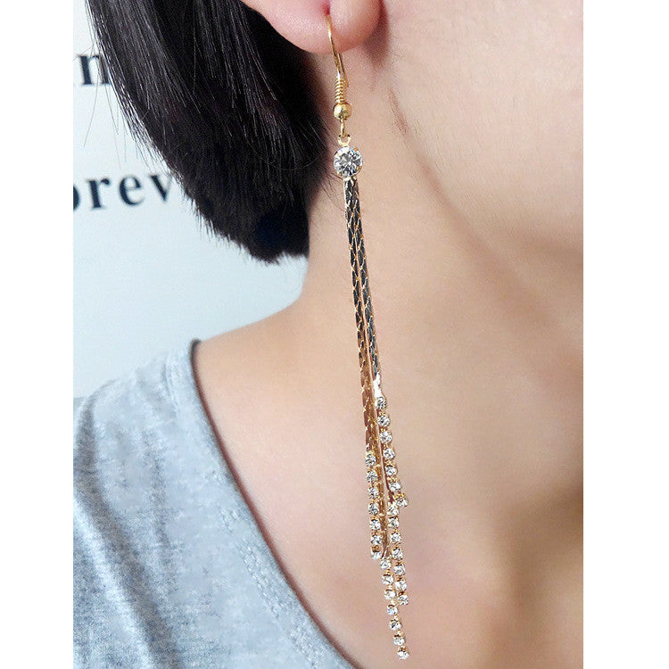 Exaggerated Crystal Tassels Party Earrings - Oh Yours Fashion - 27