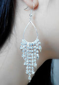 Exaggerated Crystal Tassels Party Earrings - Oh Yours Fashion - 13