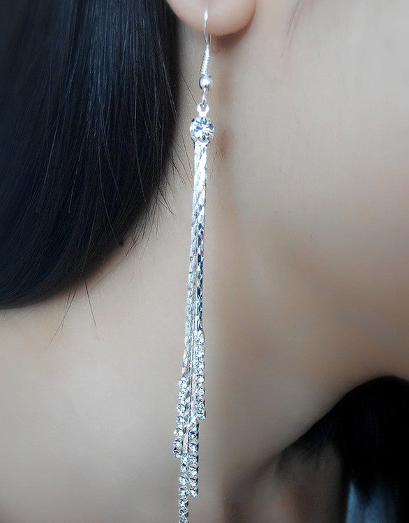 Exaggerated Crystal Tassels Party Earrings - Oh Yours Fashion - 28
