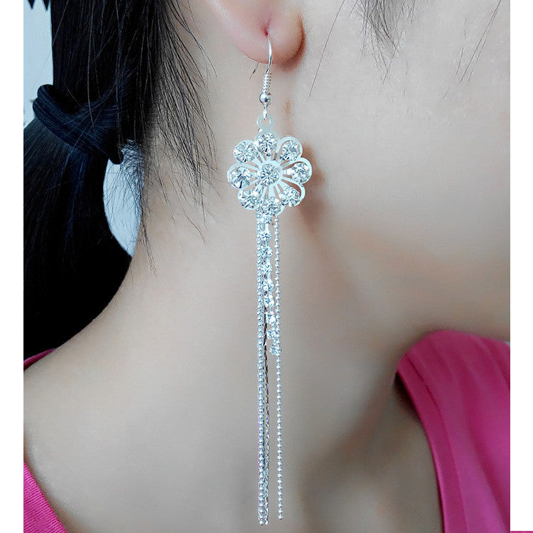 Exaggerated Crystal Tassels Party Earrings - Oh Yours Fashion - 11