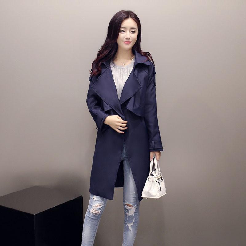 Lapel Casual Slim Plus Size Long Sleeves Knee-length Coat - OhYoursFashion - 6