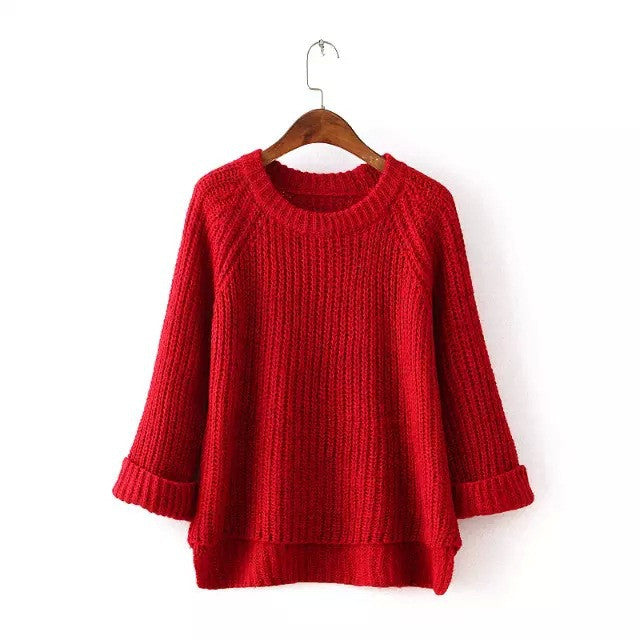 Knitting Bell Sleeve Thick Sweater - Oh Yours Fashion - 6