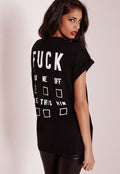 Letter Print Casual Scoop Big Size Top T-shirt - Oh Yours Fashion - 2