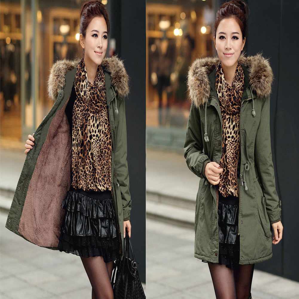 Faux Fur Collar Long Winter Hooded Coat - Oh Yours Fashion - 6