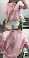 Scoop Pull Over Knitting Sweater - Oh Yours Fashion - 2