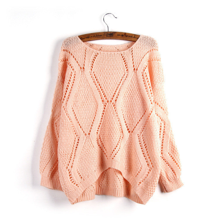 Asymmetric Pullover Crochet Loose Solid Short Sweater - Oh Yours Fashion - 1