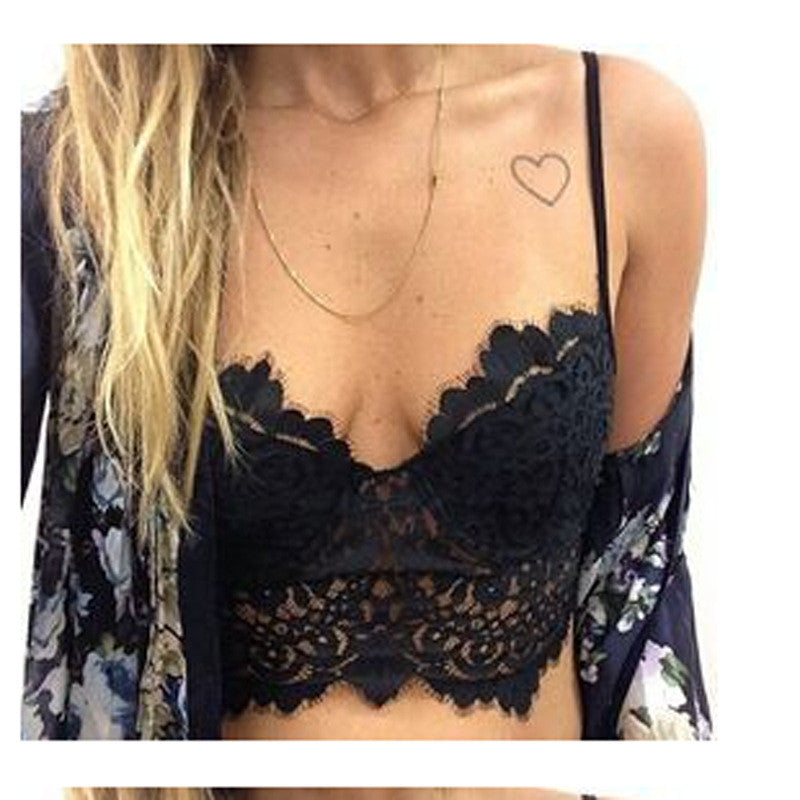 Sexy Backless Hollow Out Low-Cut Lace Crop Top - Oh Yours Fashion - 2