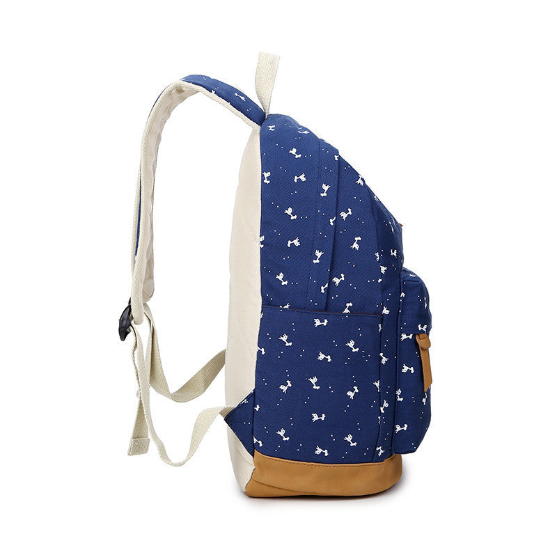 Giraffe Print Simple Fashion Canvas School Backpack - Oh Yours Fashion - 6