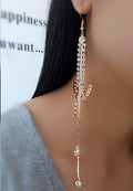 Exaggerated Crystal Tassels Party Earrings - Oh Yours Fashion - 8