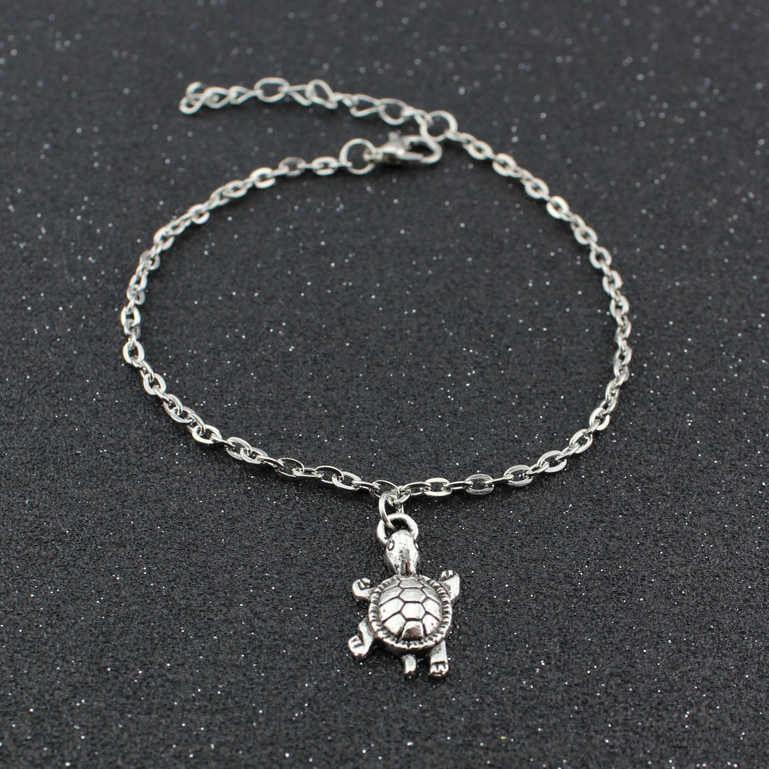 Cute Little Turtle Pendant Silver Anklet - Oh Yours Fashion - 1