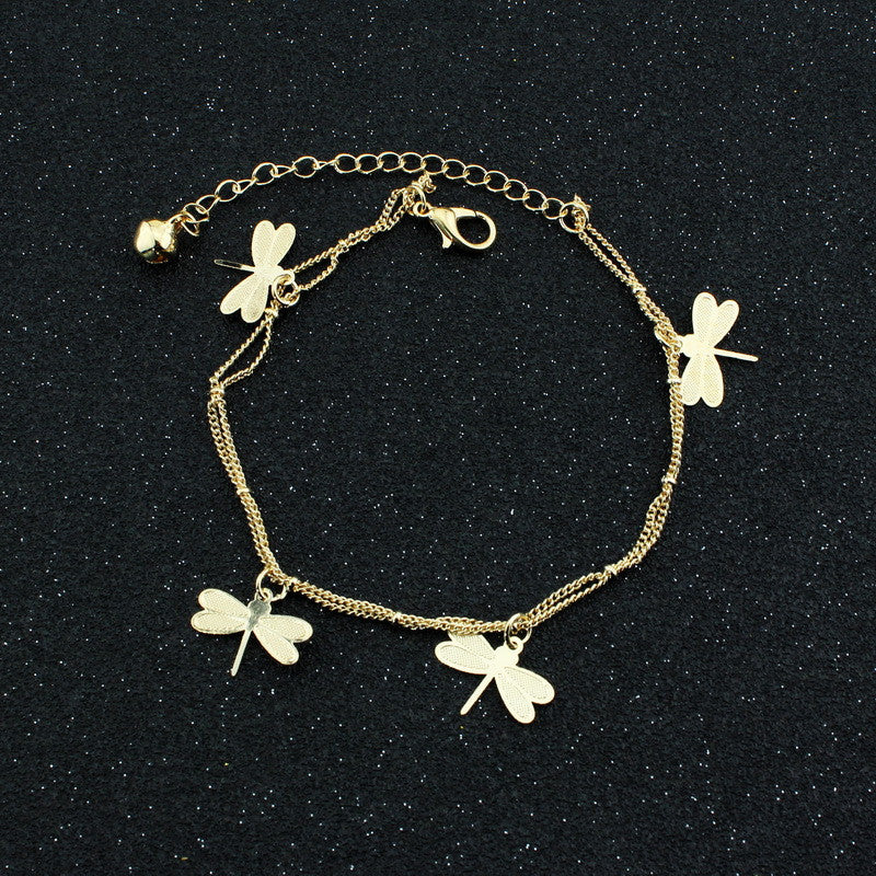 Dragonfly Bell Double Layer Anklet - Oh Yours Fashion - 2