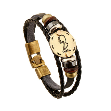 Gemini Constellation Leather Bracelet - Oh Yours Fashion - 1