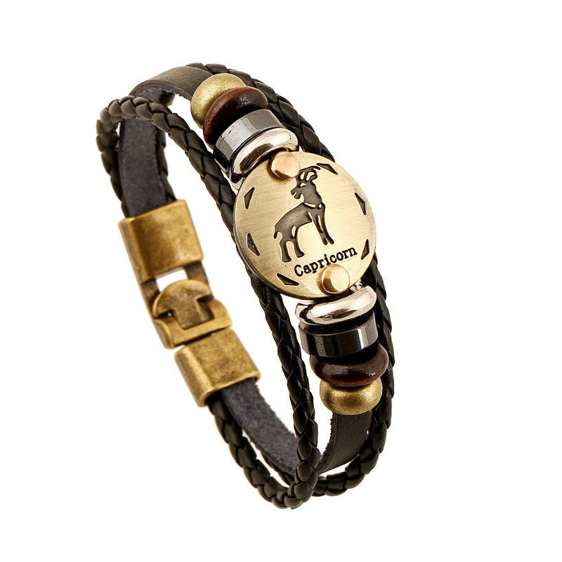 Capricorn Constellation Leather Bracelet - Oh Yours Fashion - 1