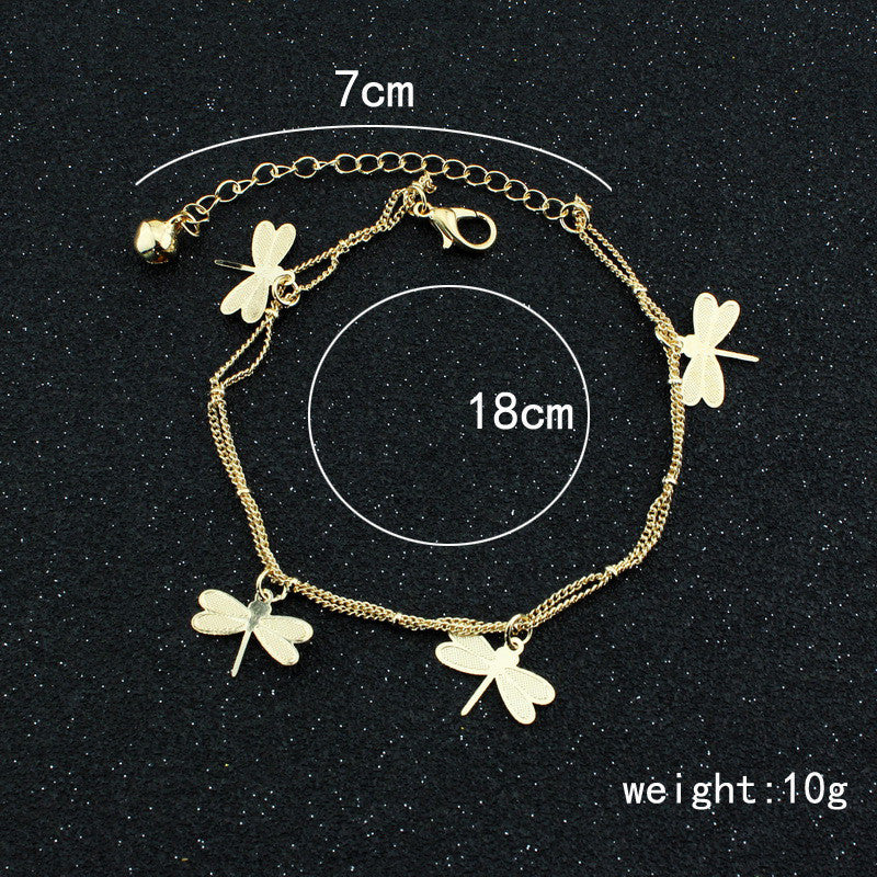Dragonfly Bell Double Layer Anklet - Oh Yours Fashion - 3