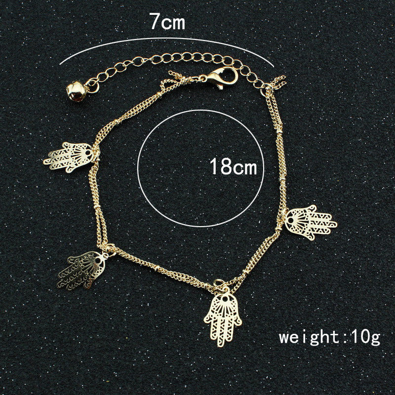 Hollow Out Hands Tassel Anklet - Oh Yours Fashion - 3