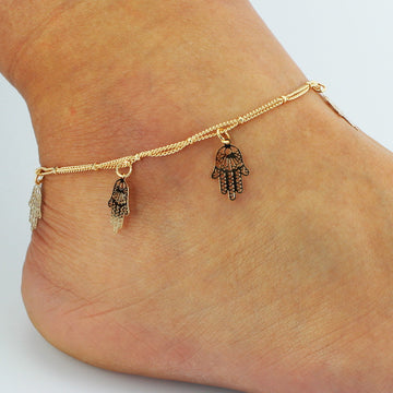 Hollow Out Hands Tassel Anklet - Oh Yours Fashion - 1