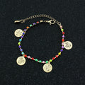 Claw Colored Crystal Rose Wafer Tassel Anklet - Oh Yours Fashion - 2