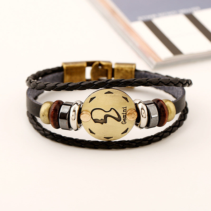 Gemini Constellation Leather Bracelet - Oh Yours Fashion - 4