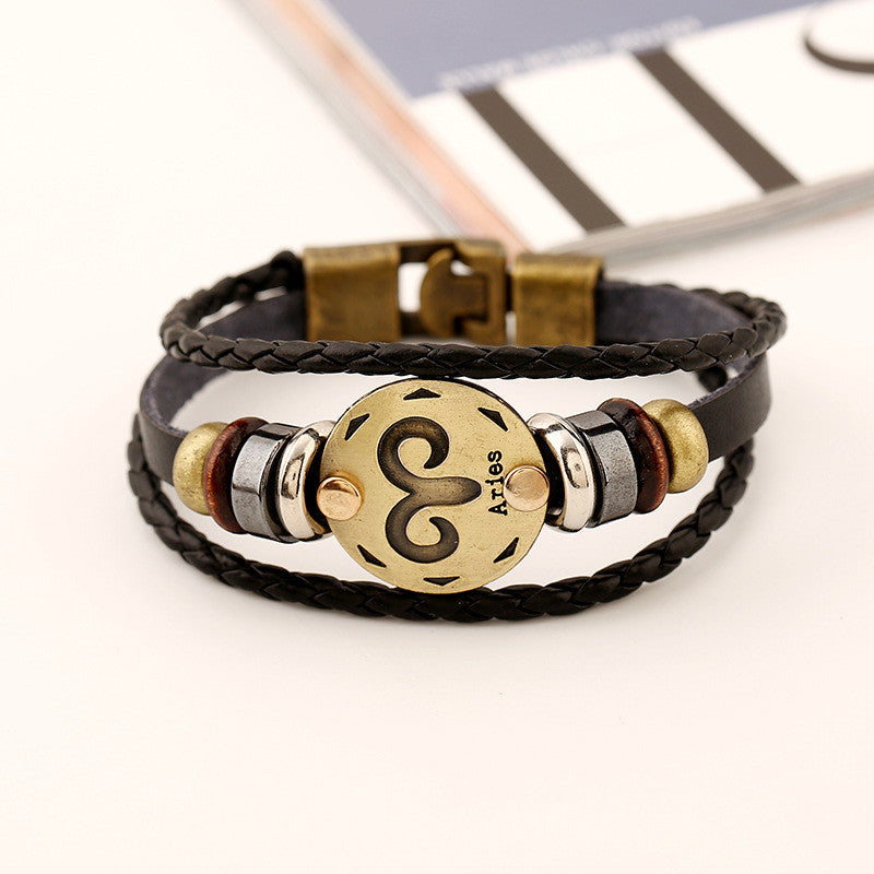 Aries Constellation Leather Bracelet - Oh Yours Fashion - 4