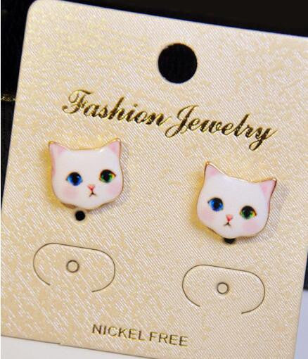 Korea Style Cute Cat Face Earrings - Oh Yours Fashion - 1