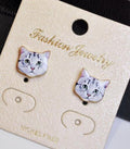 Korea Style Cute Cat Face Earrings - Oh Yours Fashion - 6