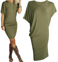 Asymmetric Short Sleeve Pure Color Sexy Bodycon Short Dress - Oh Yours Fashion - 1
