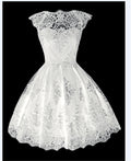 Fashion Eyelash Tassel Lace A-Line Flared Short Dress - Oh Yours Fashion - 3