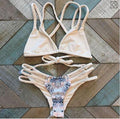 Snake Pattern Print Cross Straps Hollow Out Bikini - OhYoursFashion - 1