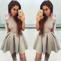 Scoop Solid High-waist Pleated Short Dress - Oh Yours Fashion - 5