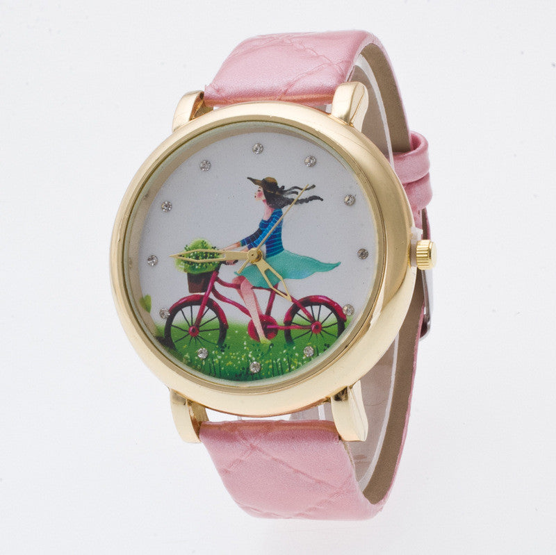 Sweet Bicycle Girl Crystal Watch - Oh Yours Fashion - 7