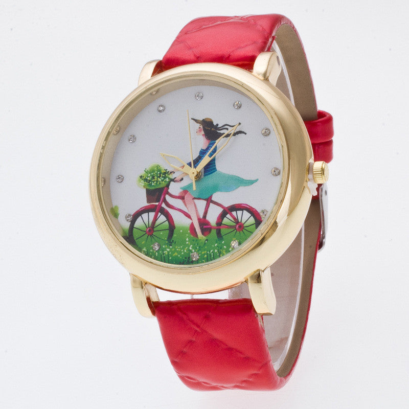 Sweet Bicycle Girl Crystal Watch - Oh Yours Fashion - 3