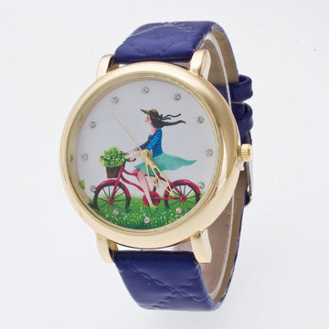 Sweet Bicycle Girl Crystal Watch - Oh Yours Fashion - 1