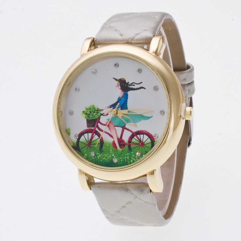 Sweet Bicycle Girl Crystal Watch - Oh Yours Fashion - 8
