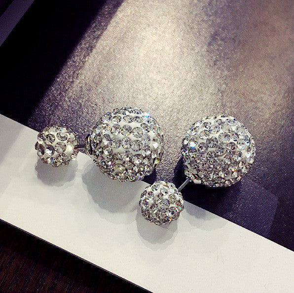 Crystal Double Shambhala Ball Earring - Oh Yours Fashion - 17