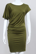 Asymmetric Short Sleeve Pure Color Sexy Bodycon Short Dress - Oh Yours Fashion - 7