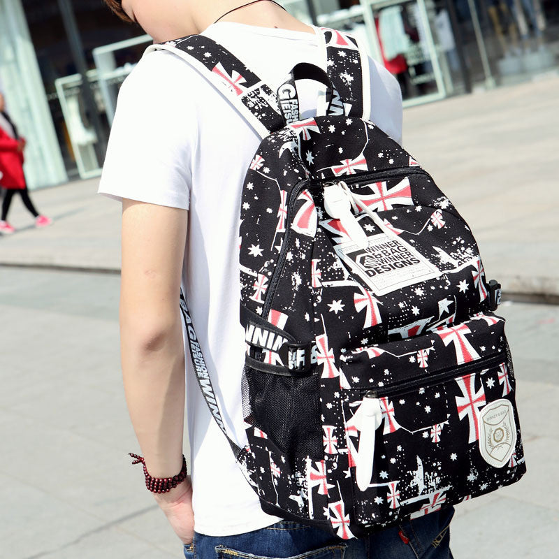 British Simple Students Words Printed Travel Backpack - Oh Yours Fashion - 2