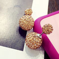 Crystal Double Shambhala Ball Earring - Oh Yours Fashion - 12
