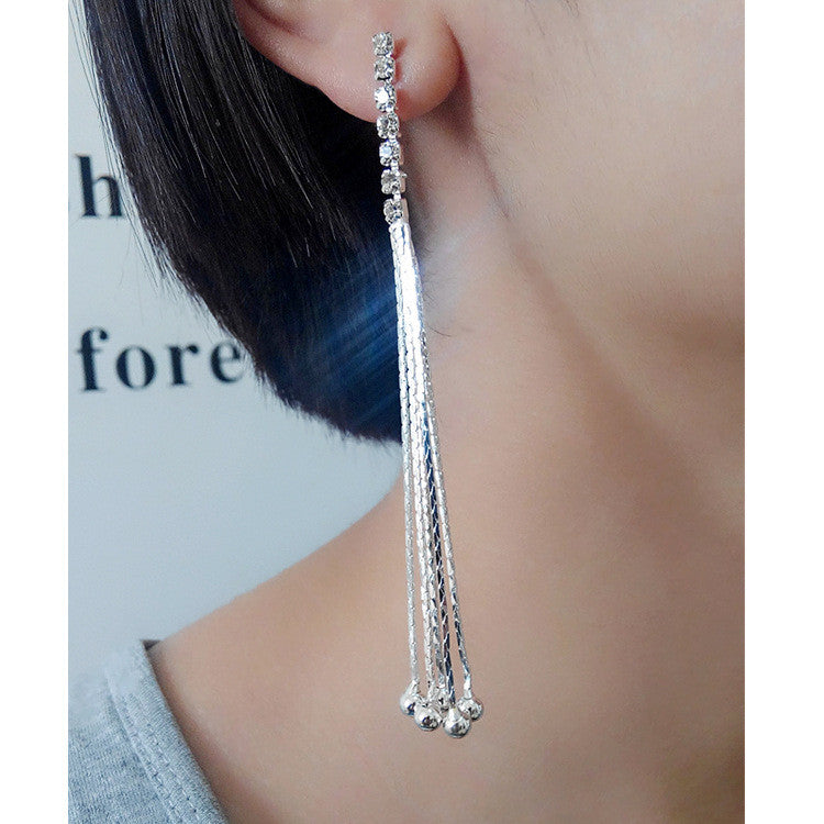 Exaggerated Crystal Tassels Party Earrings - Oh Yours Fashion - 39