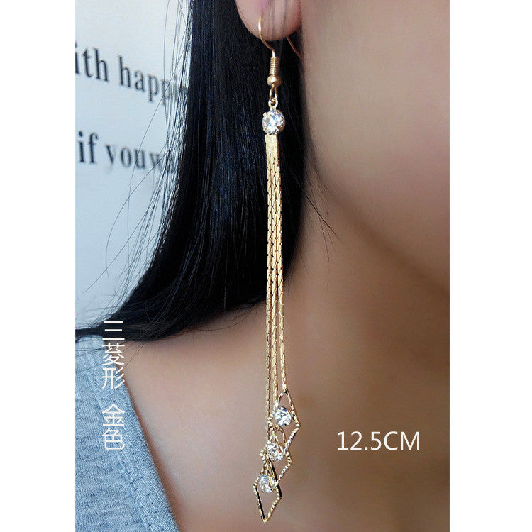 Exaggerated Crystal Tassels Party Earrings - Oh Yours Fashion - 42