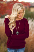 Pullover Scoop Long Sleeve Tassel Decorate Knit Blouse - Oh Yours Fashion - 5