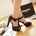Sweet Candy Color Bow Knot Thick Heel Platform Sandals - OhYoursFashion - 4
