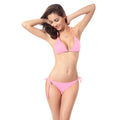 Candy Color Halter Lace Up Two Pieces Swimwear