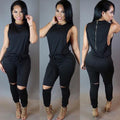 Backless Sexy Scoop Bandage Hollow Out Jumpsuits - OhYoursFashion - 1
