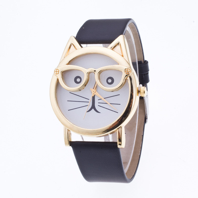 Cute Cartoon Glasses Cat Watch - Oh Yours Fashion - 2