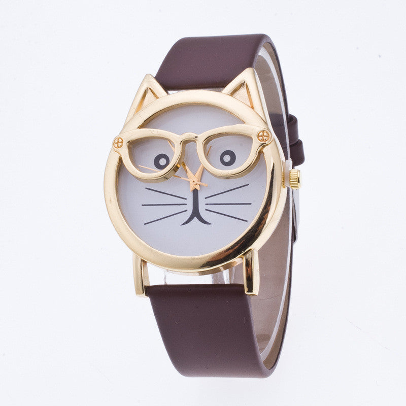 Cute Cartoon Glasses Cat Watch - Oh Yours Fashion - 3