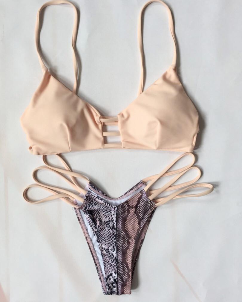 Sexy Hollow Out Straps Two Pieces Swimwear Bikini - OhYoursFashion - 2